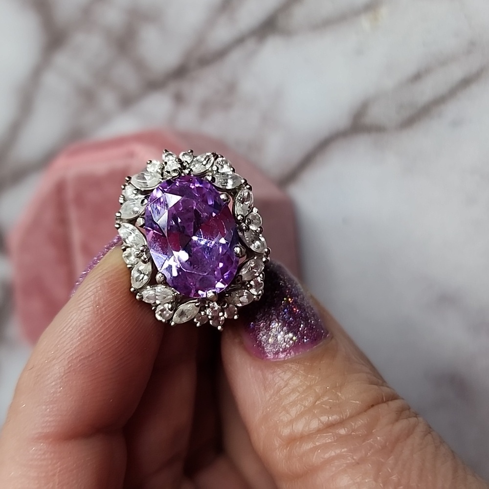 Sterling Silver Amethyst Statement Ring - image 6